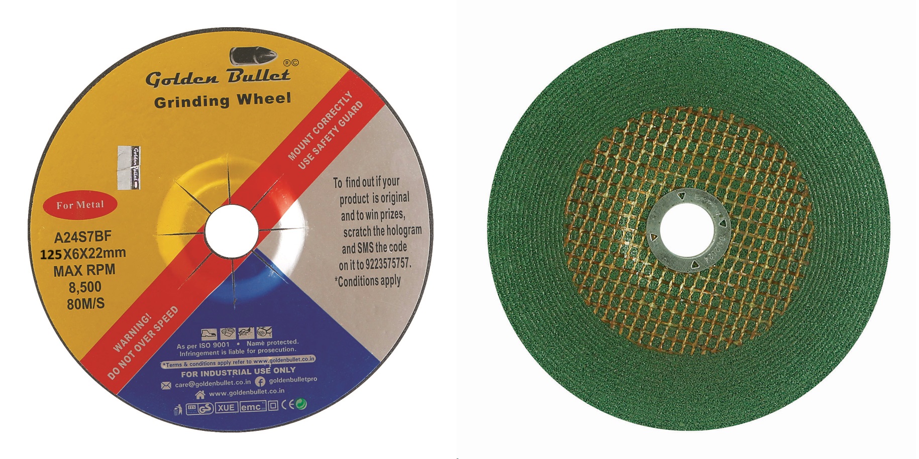 dc5x6 Golden Bullet Grinding Wheel 5" X 6mm Green - Image 1