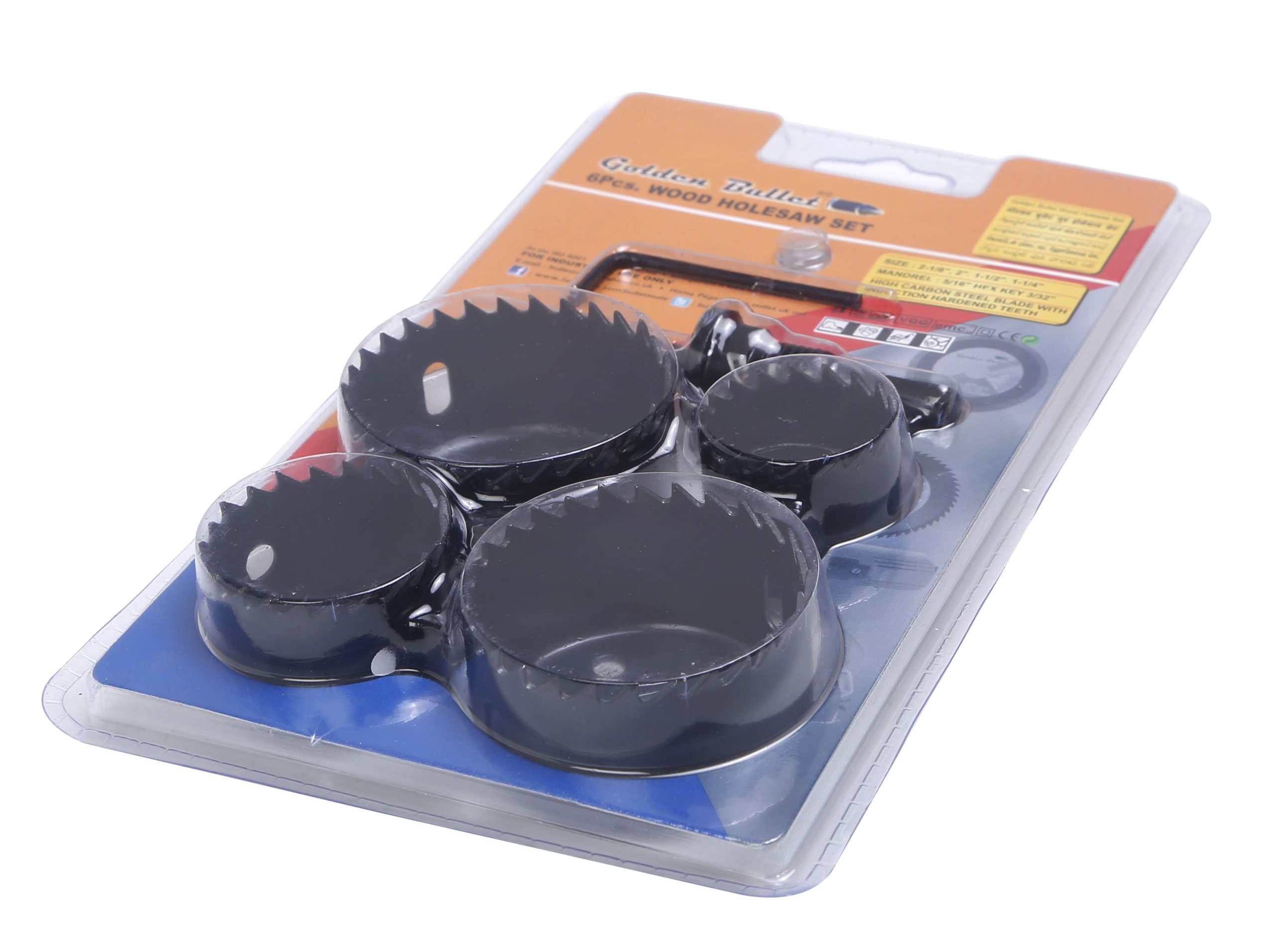 hs6 Golden Bullet Holesaw Set 6pcs Carbon Steel - Image 1