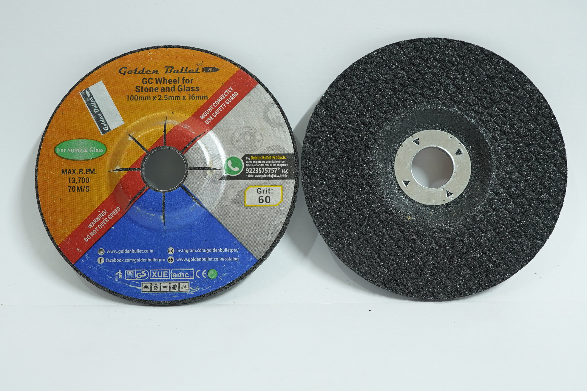 flex grinding wheel 4'' 60g black Golden Bullet Flexible Grinding Wheel 4" X 60g GC Black - Image 1