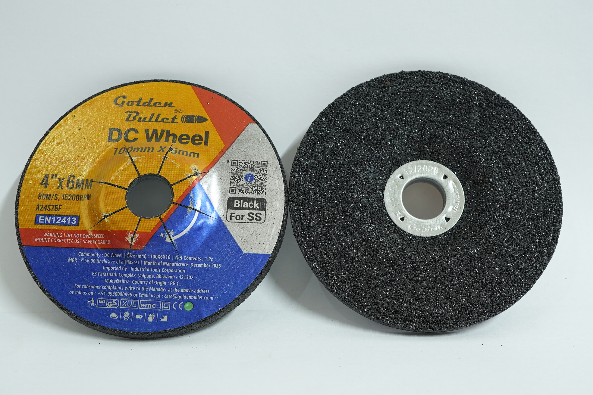 grinding wheel 4'' 6mm black Golden Bullet Grinding Wheel 4" X 6mm Black - Image 1