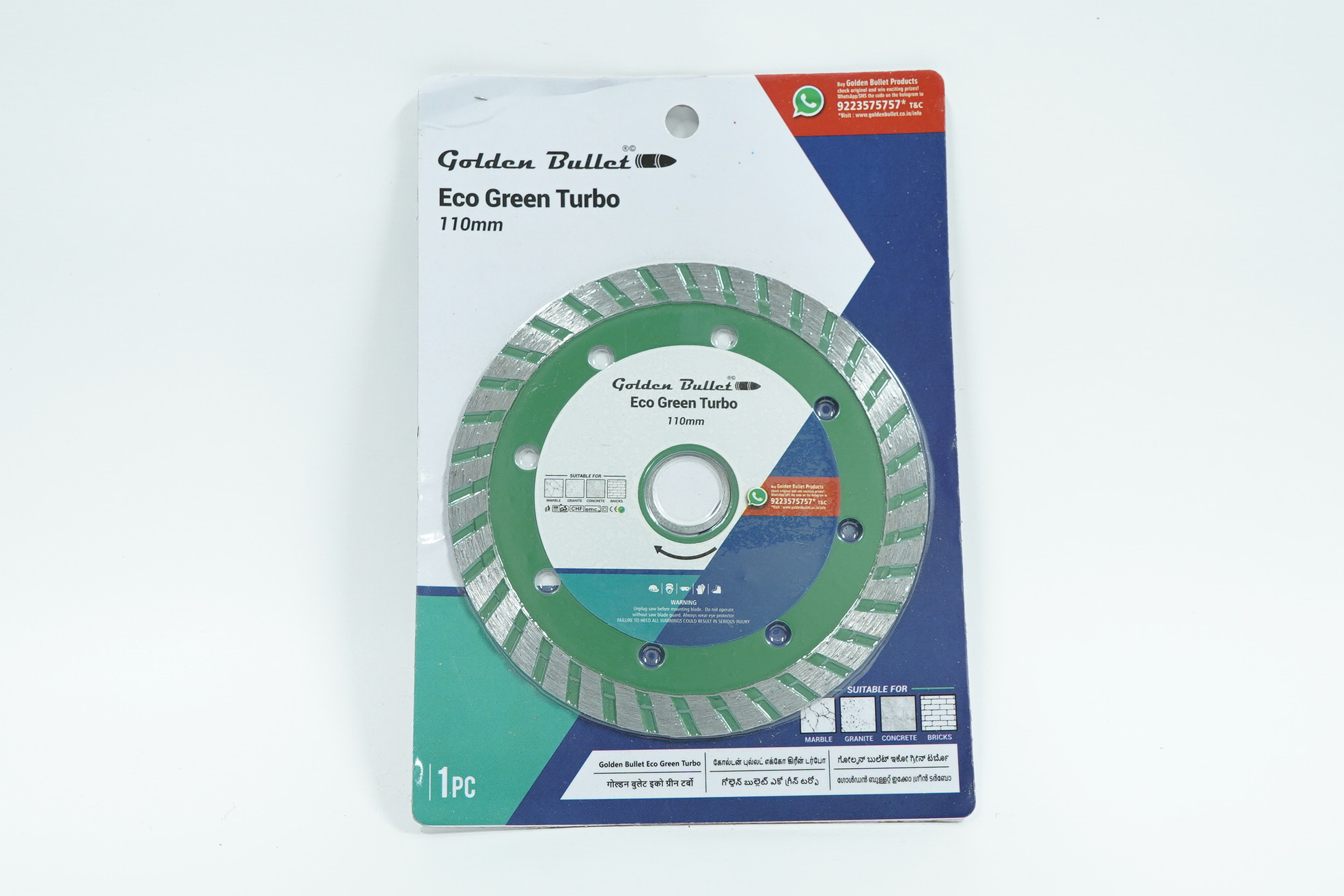 diamond blade greeen eco turbo 4'' Golden Bullet Diamond Blade Green Eco Turbo 4" - Image 1